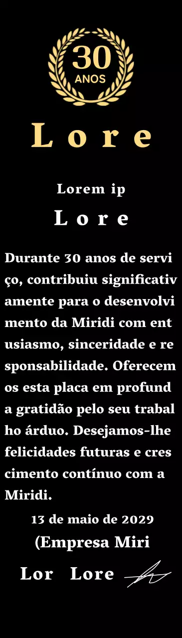 Placa de serviço longo empresarial com conceito de símbolo de louro