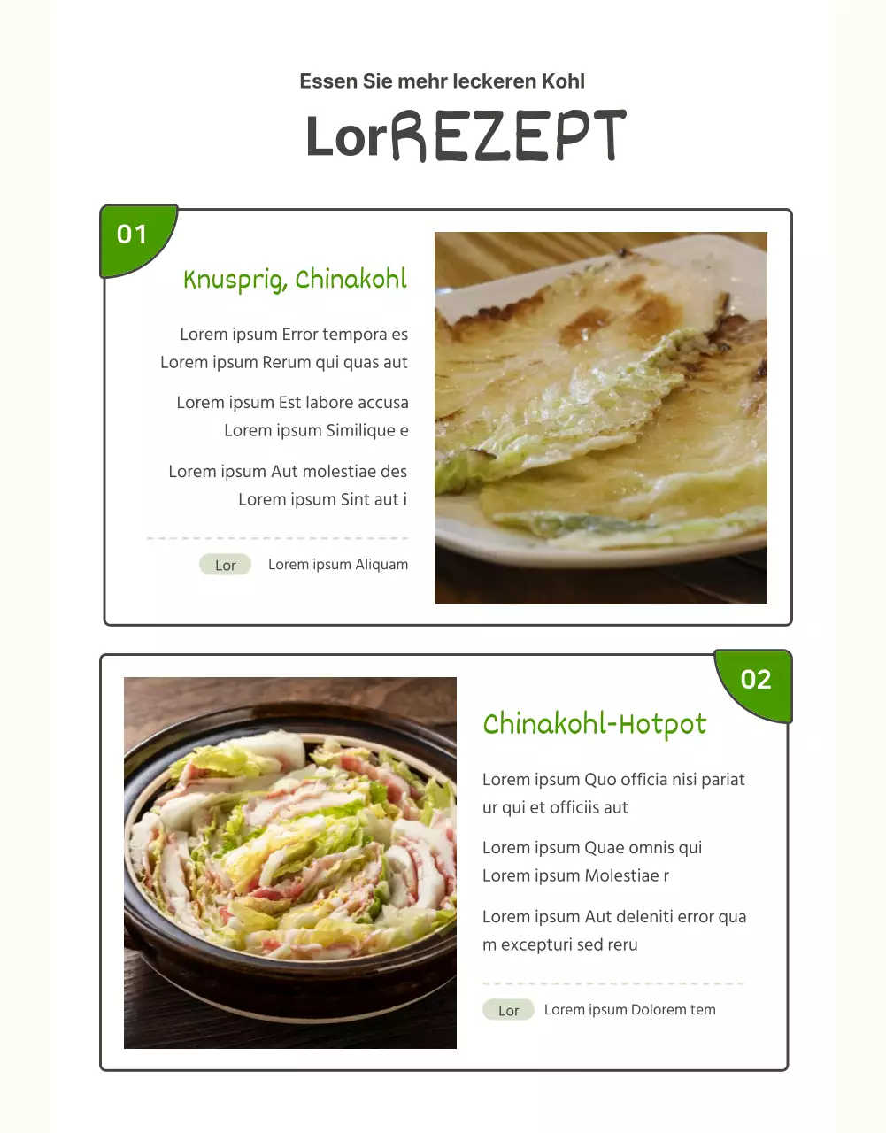 Förderung des Verkaufs von grünem und graubraunem Grundkohl