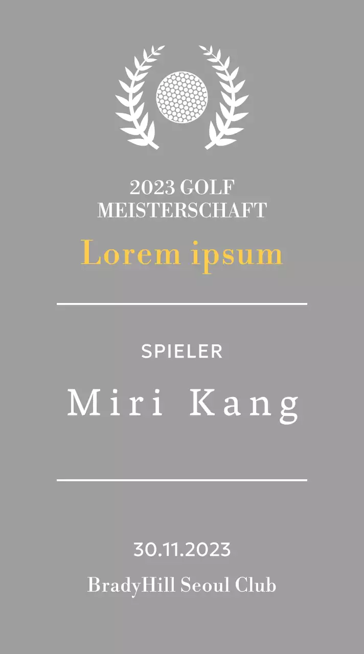 Golf Hole-in-One-Spieler-Siegerplakette mit Golfball und Lorbeerkranz Illustration