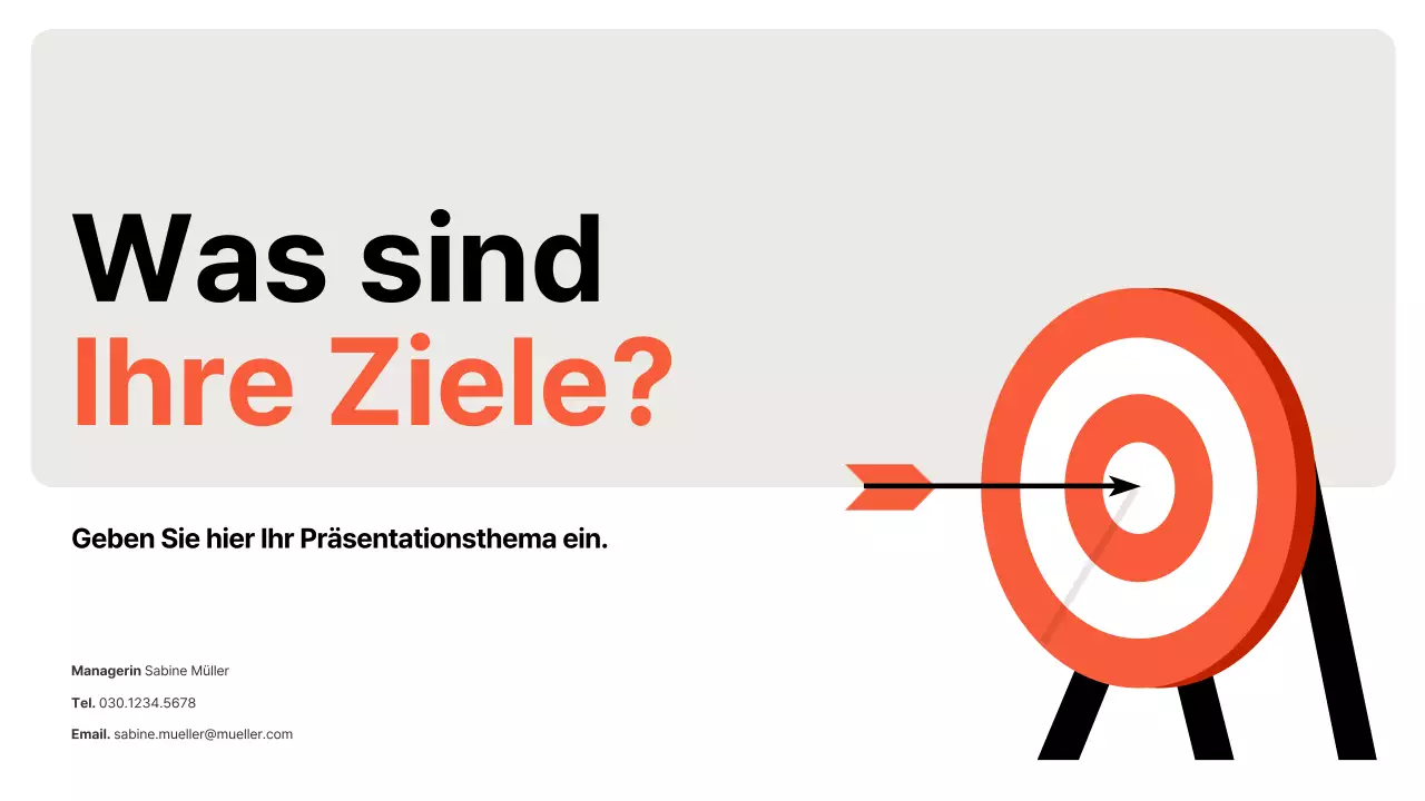 Ein einfacher, orange-grauer Zielsetzungsplaner