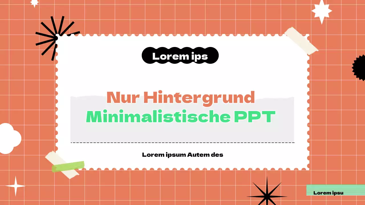 Texturierte Präsentation mit orangefarbenen und chartreusefarbenen Akzenten