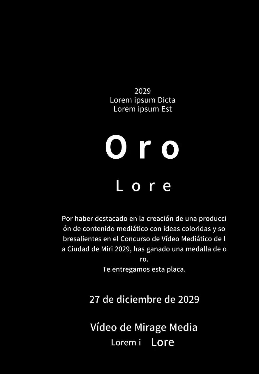 Placas ganadoras de un concurso con un bonito concepto de premio