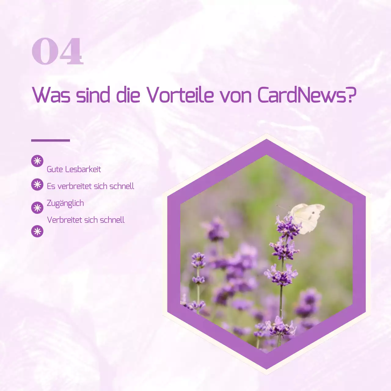 Ein minimalistischer Marketingbeitrag in Lila