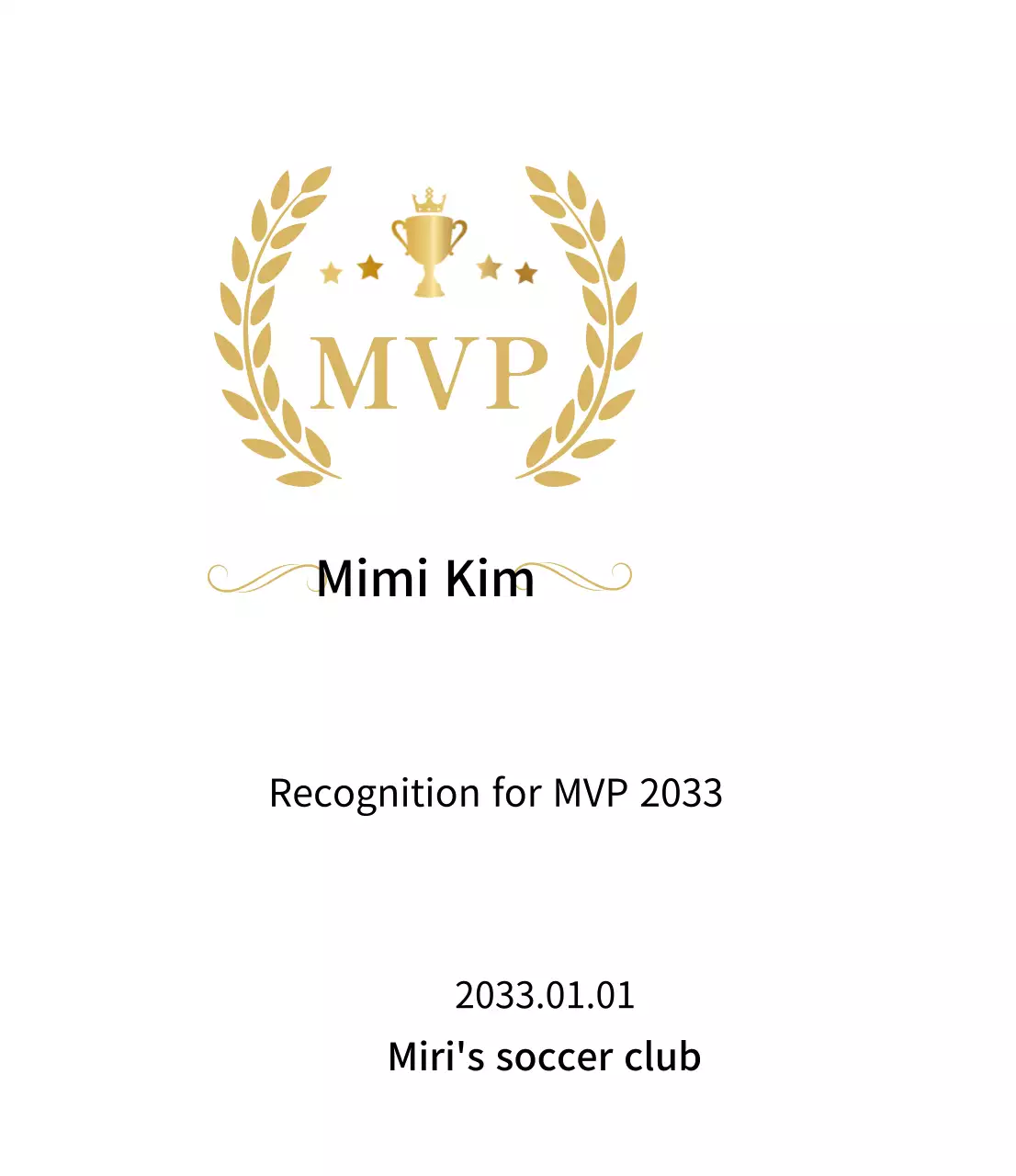 Plakat pemenang yang mewah dengan hiasan piala dan medali emas