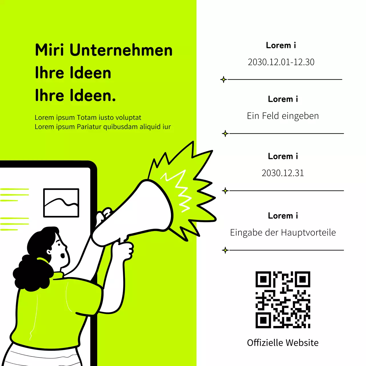 Werbung für einen unternehmensinternen Wettbewerb mit einem Pop-Art-Look in Pink und Neon