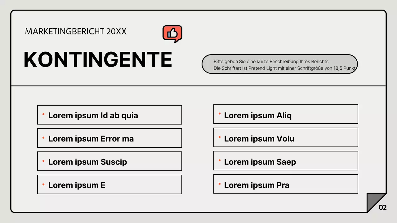 Ein einfacher Marketingbericht in Grau und Weiß