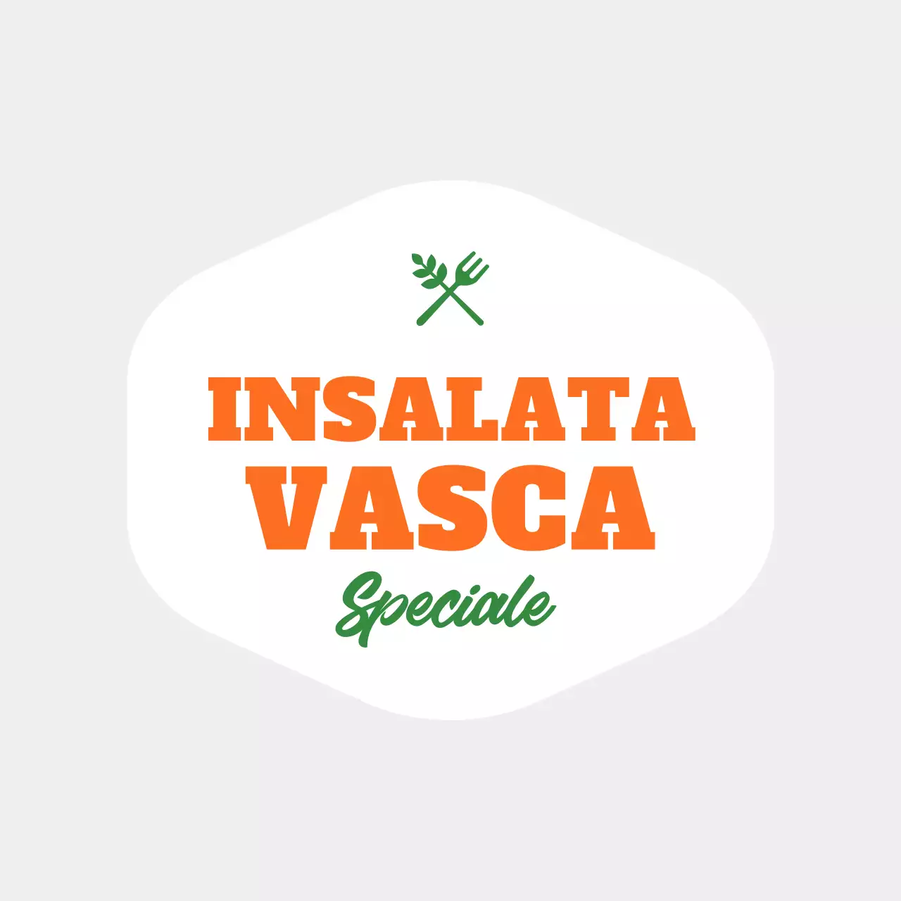 Elegante segnaletica per insalate in arancione e verde