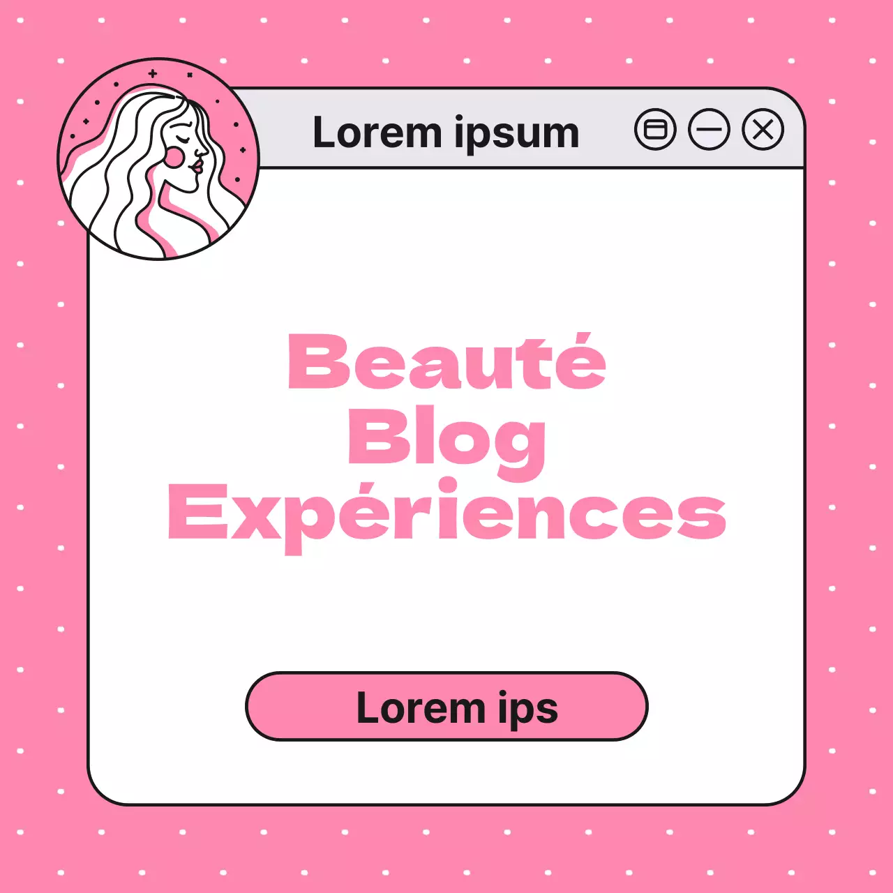 Publicité pour l'essai du blog de beauté simple de Pink