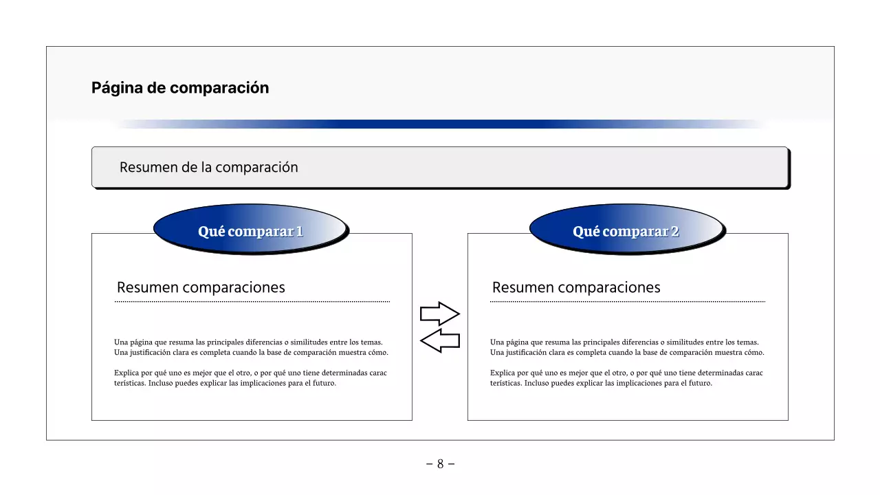 Informe sencillo imprimible en negro y azul marino
