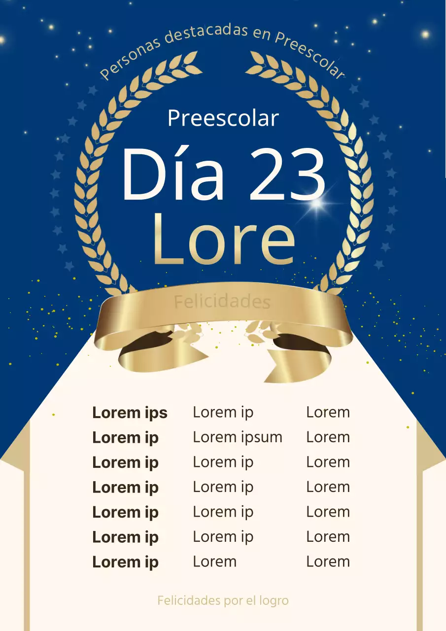 Promociona tu lista de oro y azul de lujo de aceptación universitaria