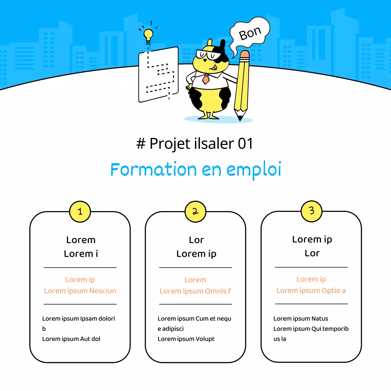Guide pour un programme simple de formation sur le lieu de travail (bleu et jaune)