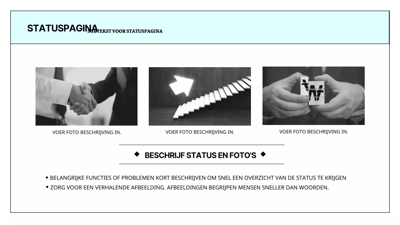 Een eenvoudig afdrukbaar rapport in lichtblauw en chartreuse