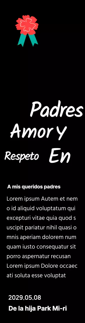 Caligrafía del Día de la Madre con ilustración de clavel rojo