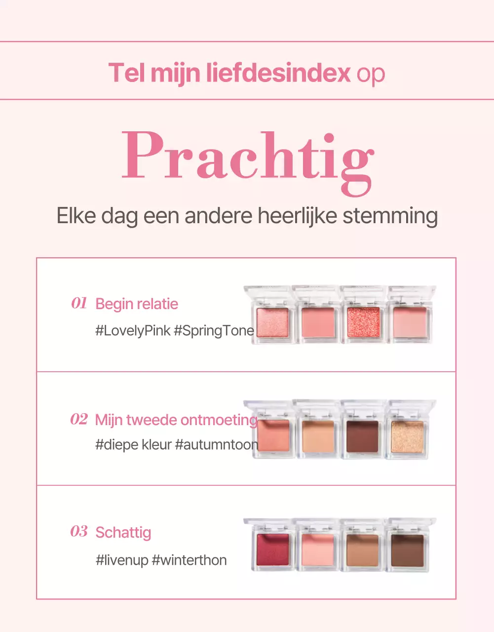 Promoot cosmetica in moderne roze tinten