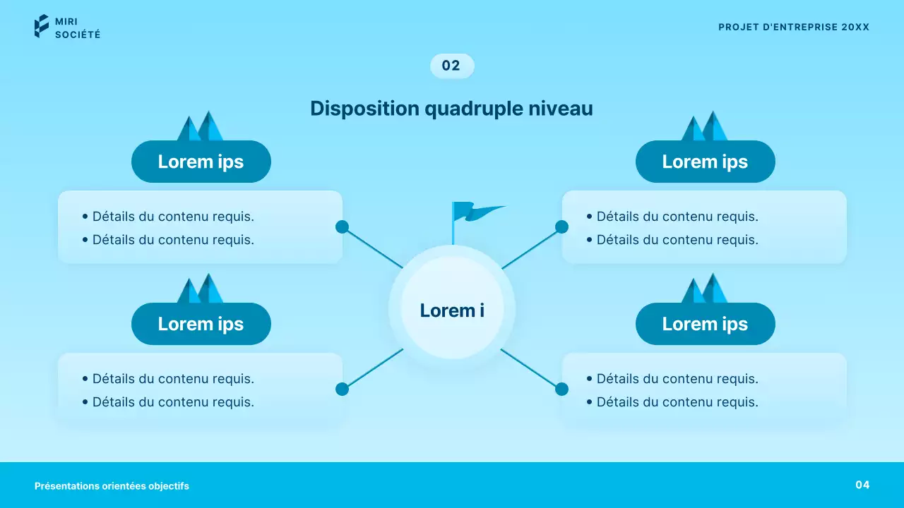 Présentations d'affaires simples en bleu