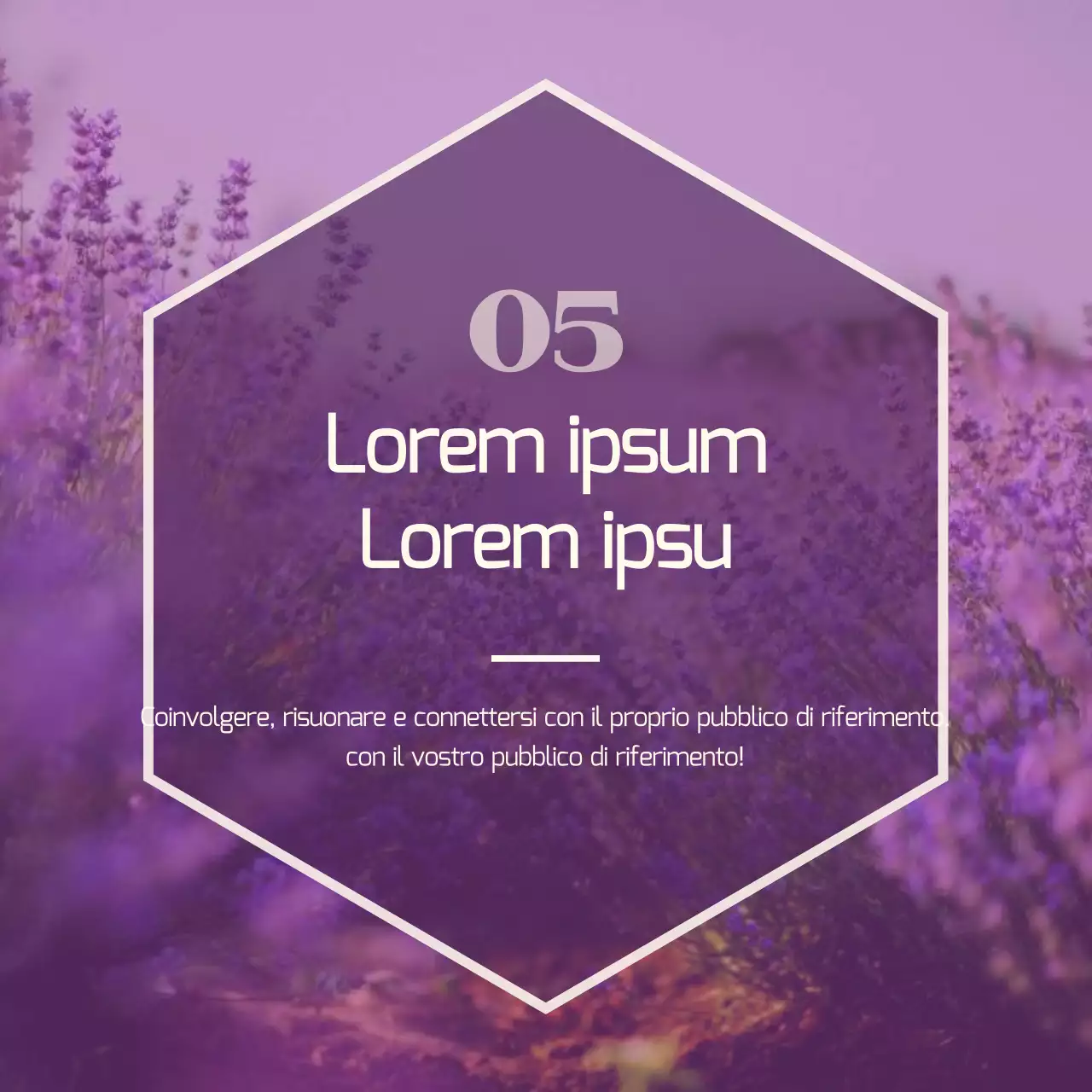 Un post di marketing minimalista in viola