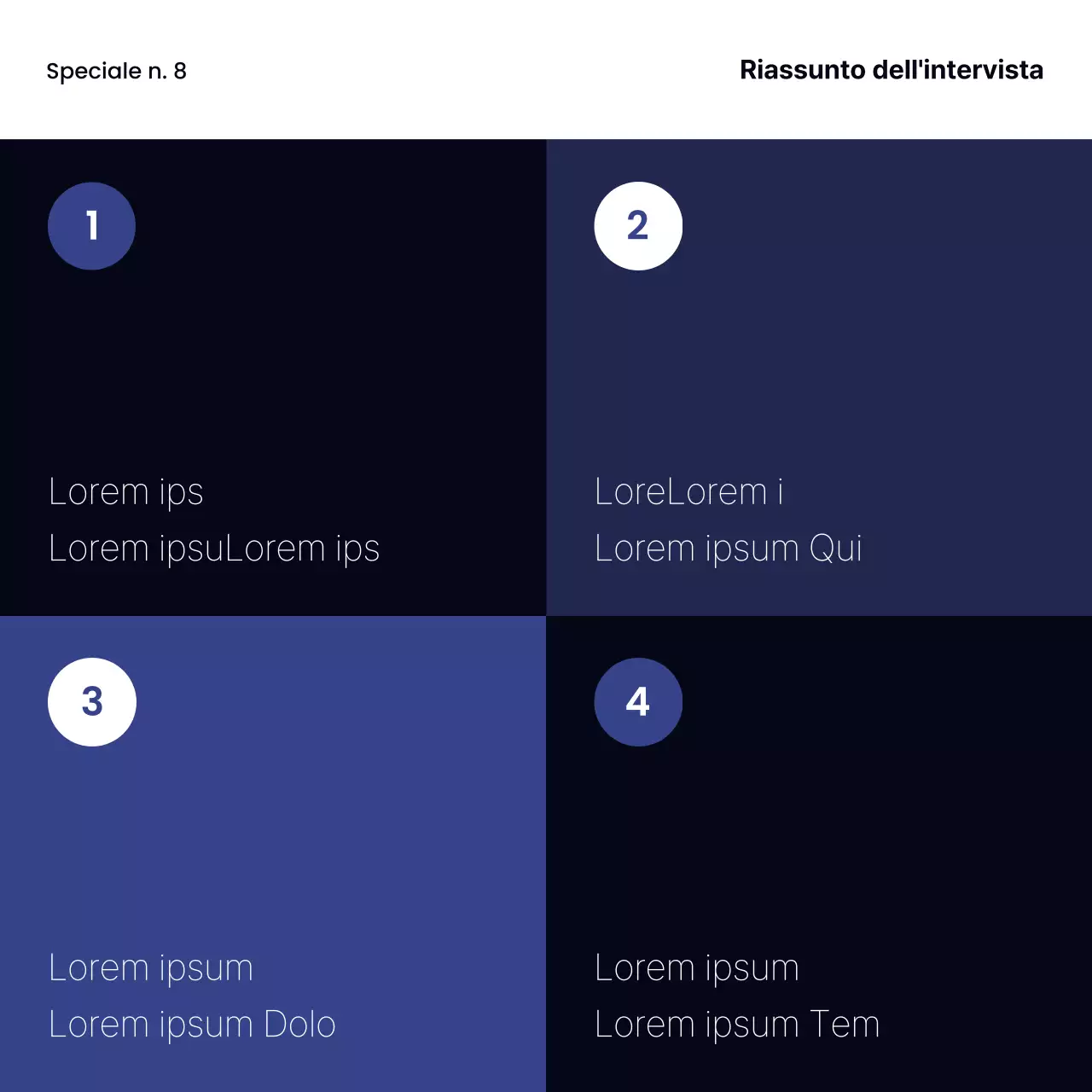 Un semplice post da colloquio aziendale in blu navy