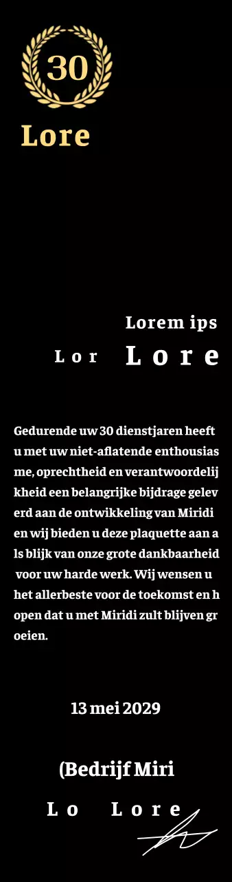 Bedrijfsbord met lauwer symbool concept