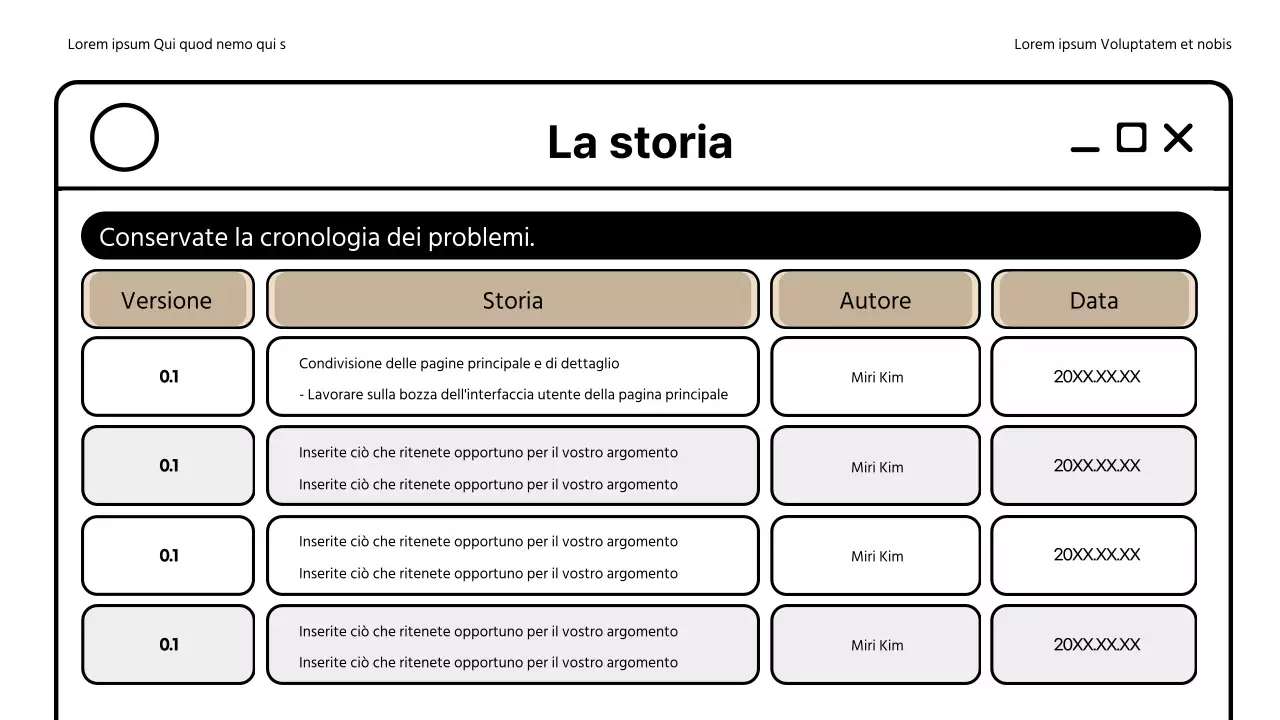 Una semplice pagina web in beige