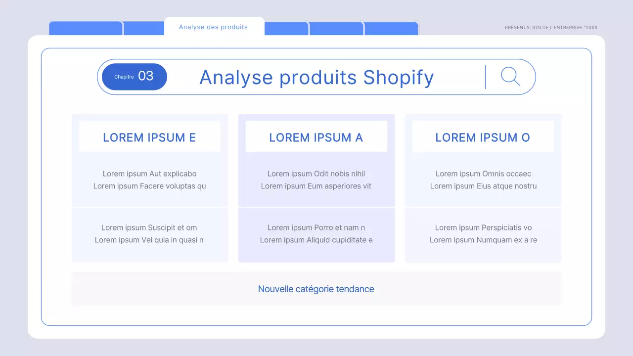 Un rapport d'étude de marché minimaliste en bleu clair