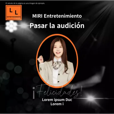 Moderno anuncio de aceptación en negro y naranja