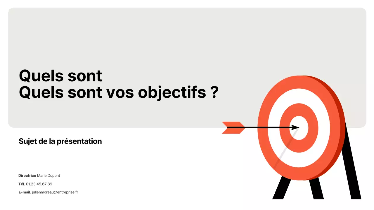 Un planificateur d'objectifs simple, orange et gris