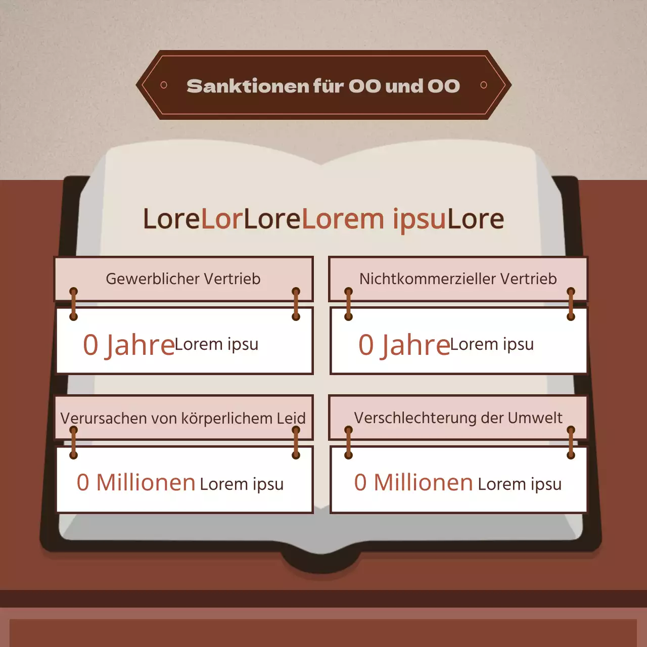 Werbung für eine einfache Anwaltskanzlei in Beige und Braun