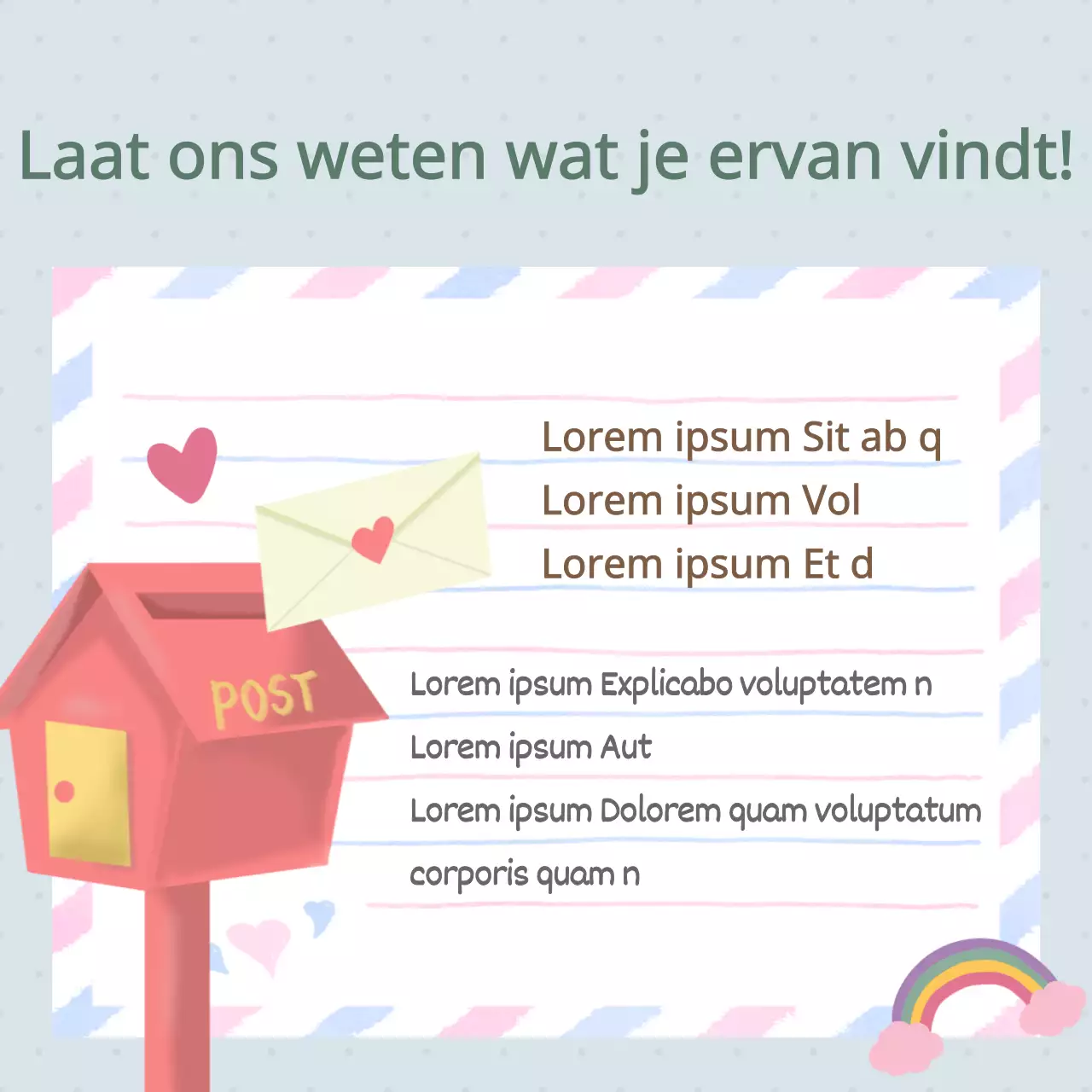 De lichtblauwe en gele nieuwsbrief over counseling