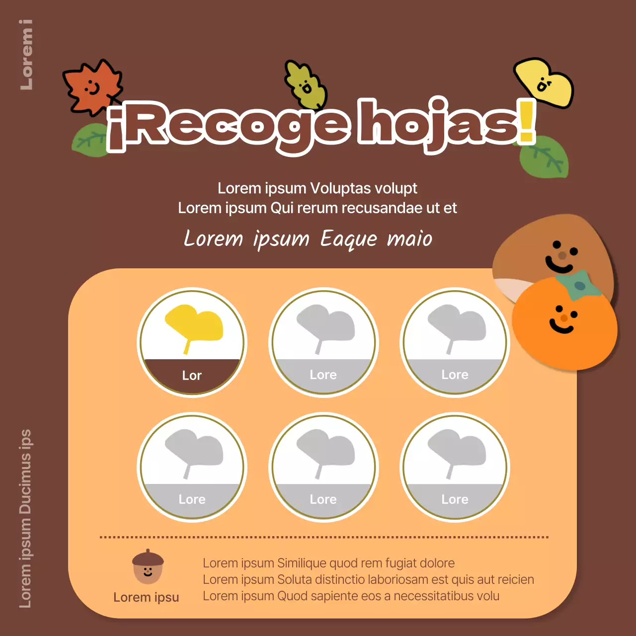 Sello amarillo y marrón de otoño