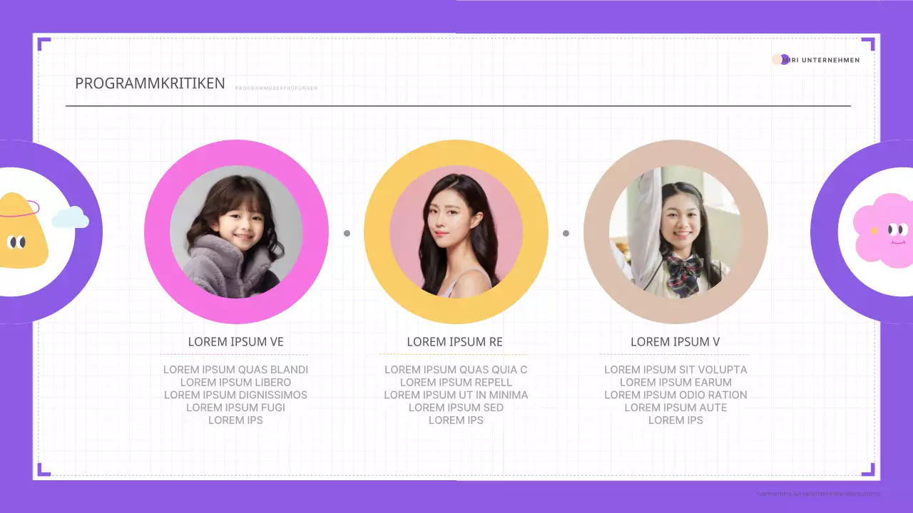 Niedliche rosa und lila Ausbilder Portfolio-Präsentation