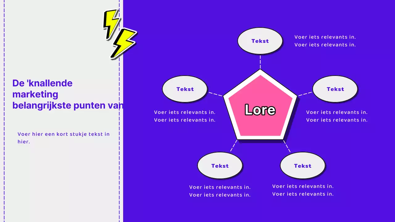 Neon en kitscherig marketing seminar trainingsmateriaal
