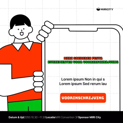 Promoot een eenvoudig rood en groen voorregistratie-evenement