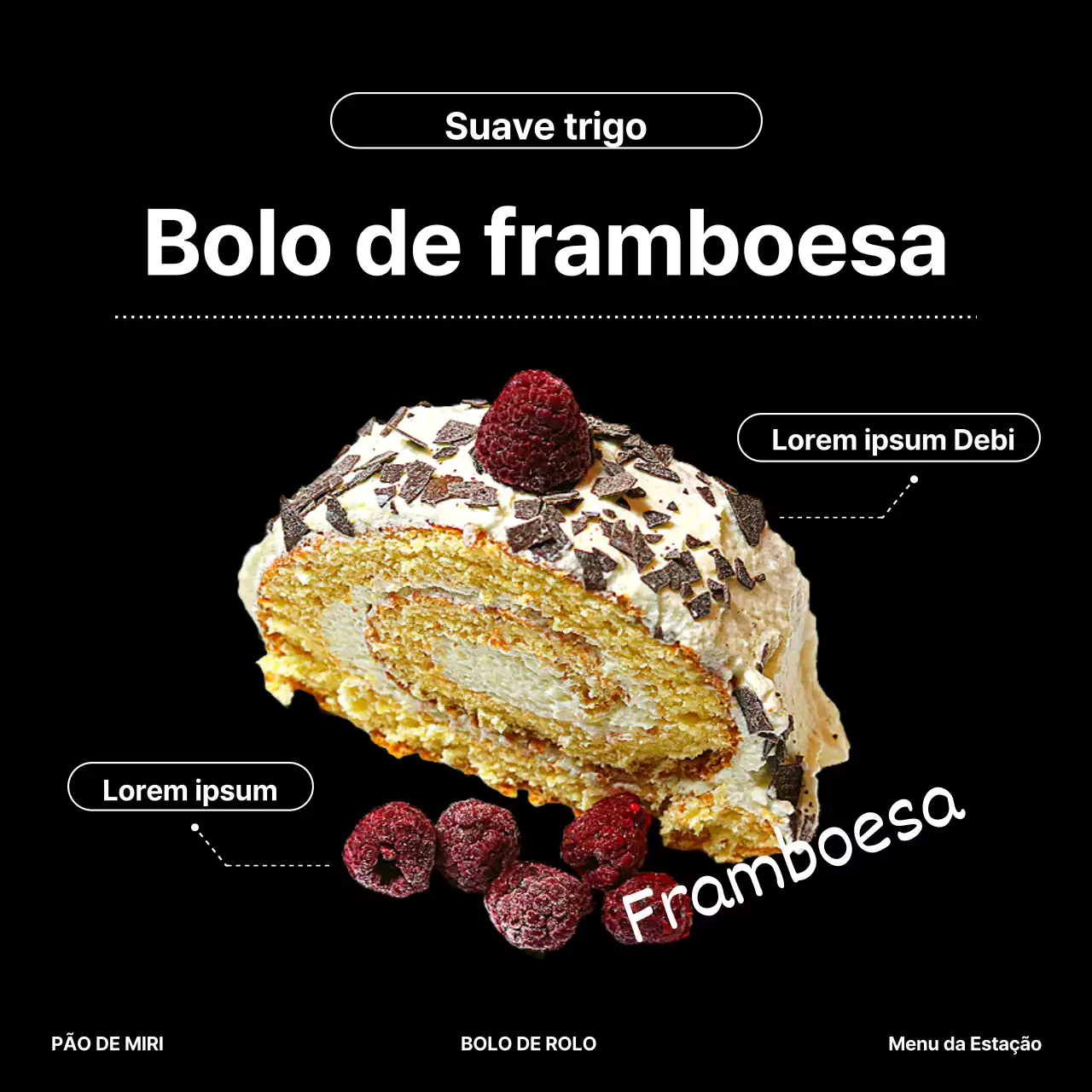 Promover um menu de sobremesas de férias na moda com um fundo preto