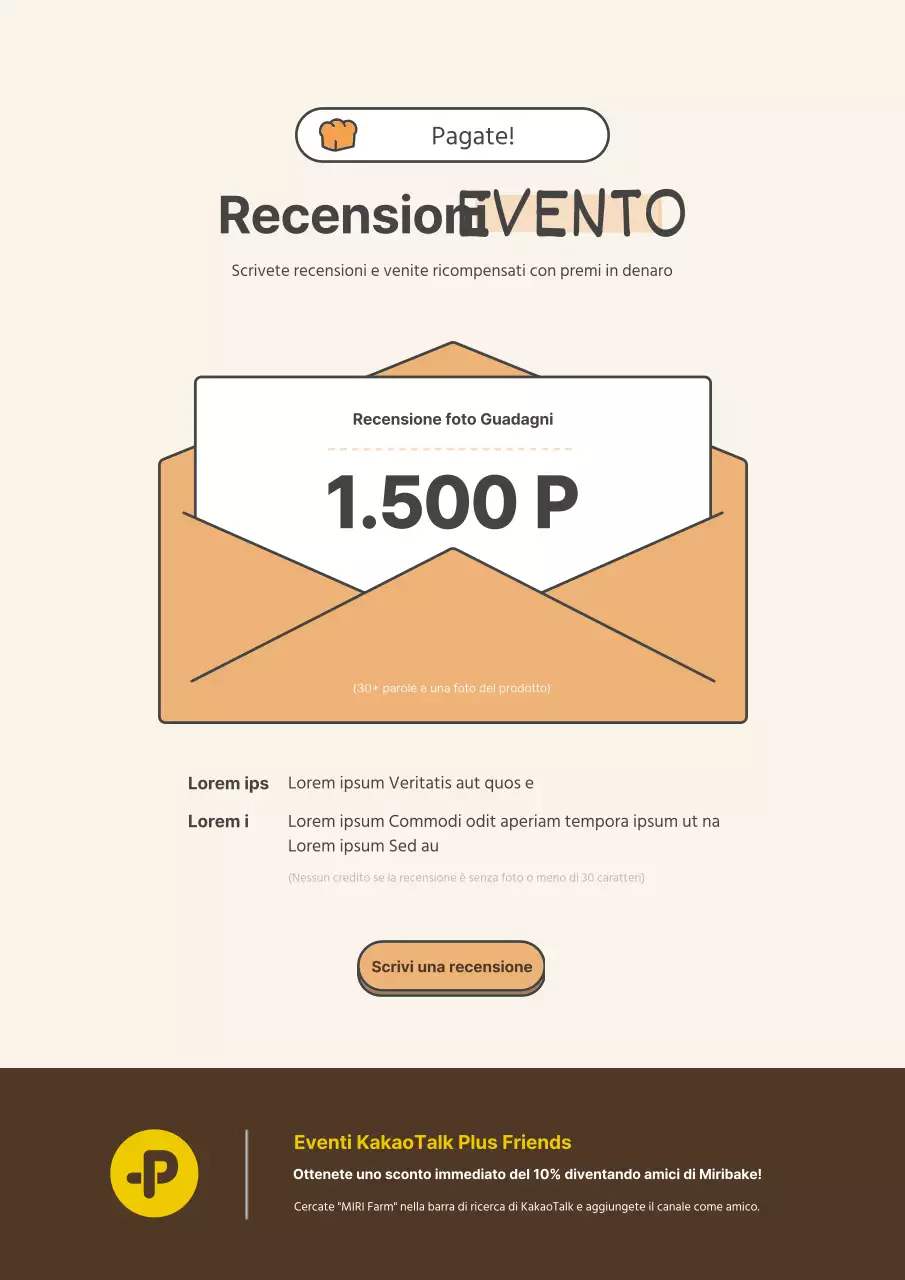 Promuovete il vostro evento testimonial arancione e beige