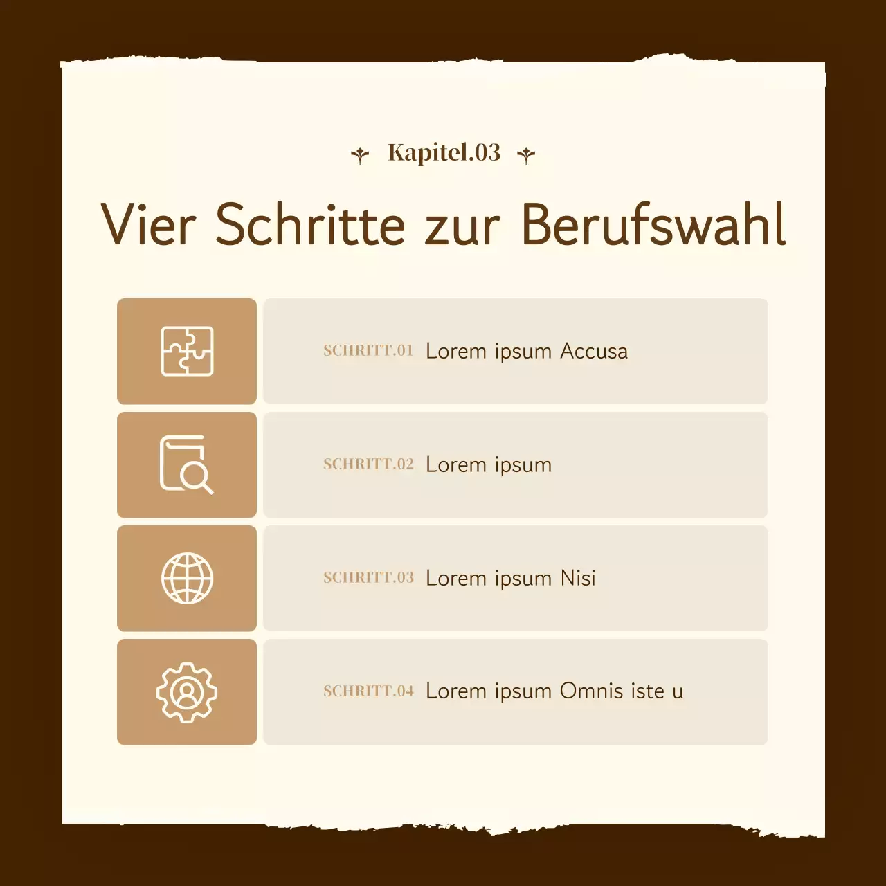 Förderung einer einfachen, braun-beigen Beratungslinie