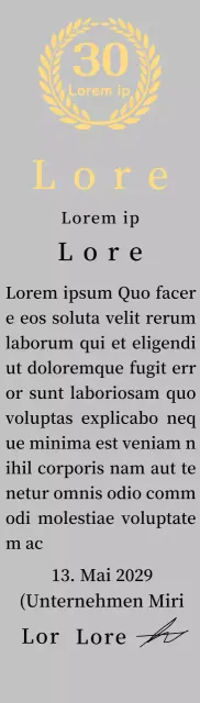 Firmenjubiläumsplakette mit Lorbeersymbol Konzept