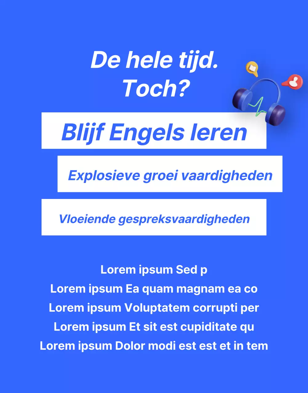 Een kitscherige blauw met gele Engelse les promoten