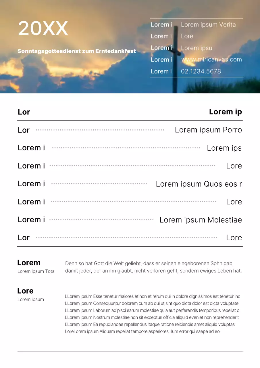 Einfache schwarz-weiße Ankündigungen für das Thanksgiving-Bulletin am Sonntag