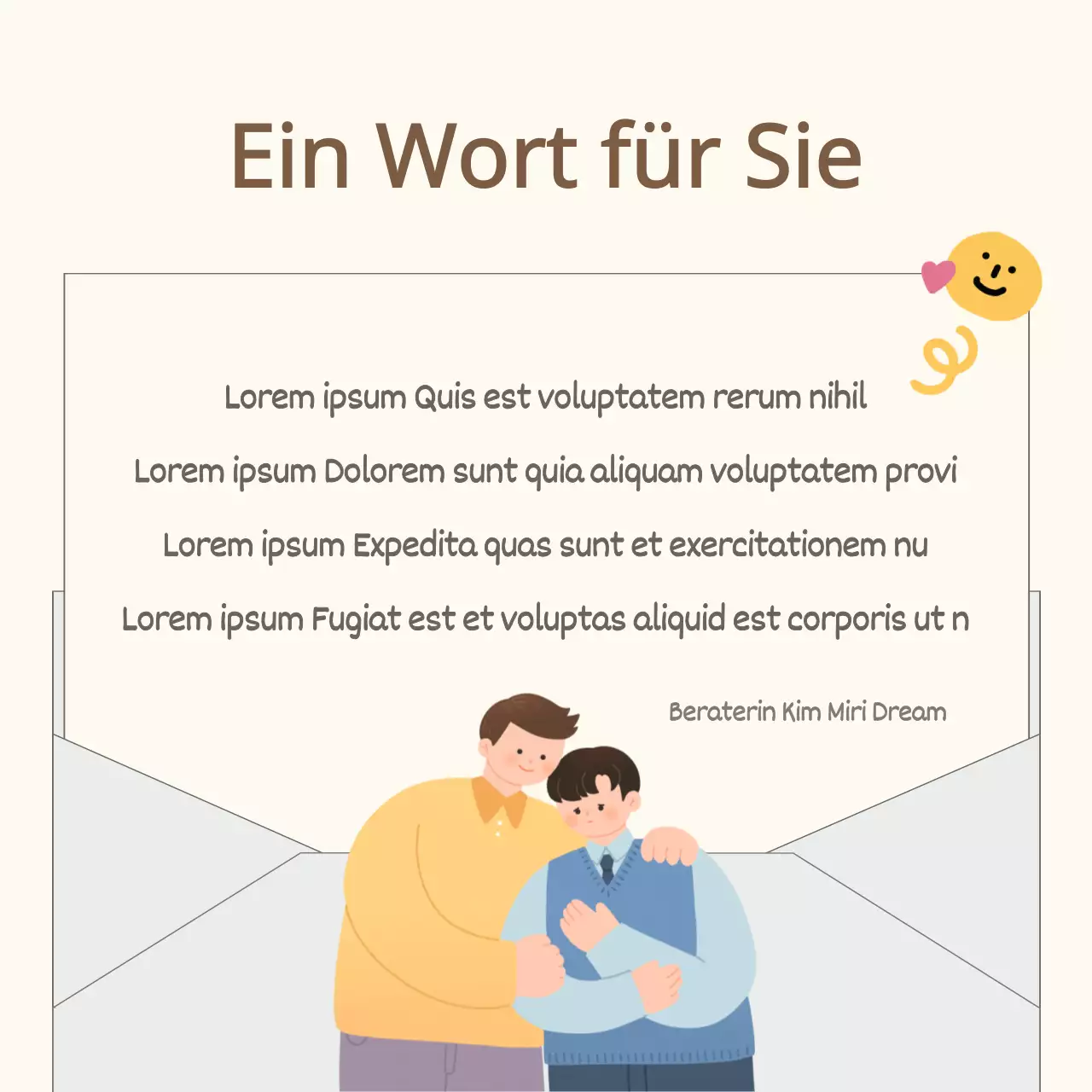 Der hellblaue und gelbe Beratungs-Newsletter