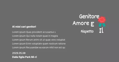 Calligrafia per la festa della mamma con illustrazione di garofano rosso