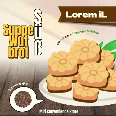 Förderung von Chrysanthemenbrot, einer beigen Winterleckerei