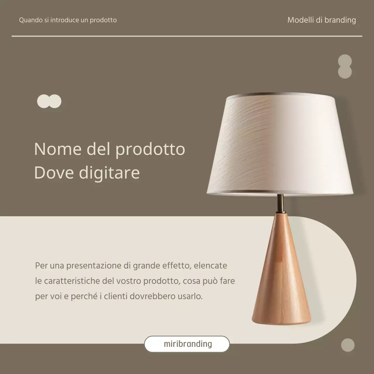 Promuovere un semplice kit di marca per interni in kaki e beige