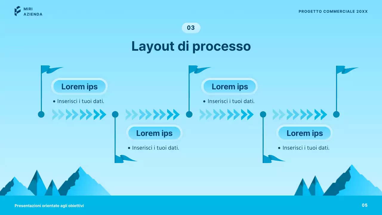 Presentazioni aziendali semplici in blu