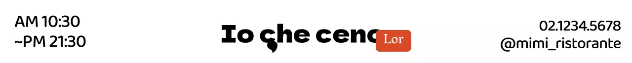 Concetto in bianco e nero per l'informazione e la promozione di un ristorante