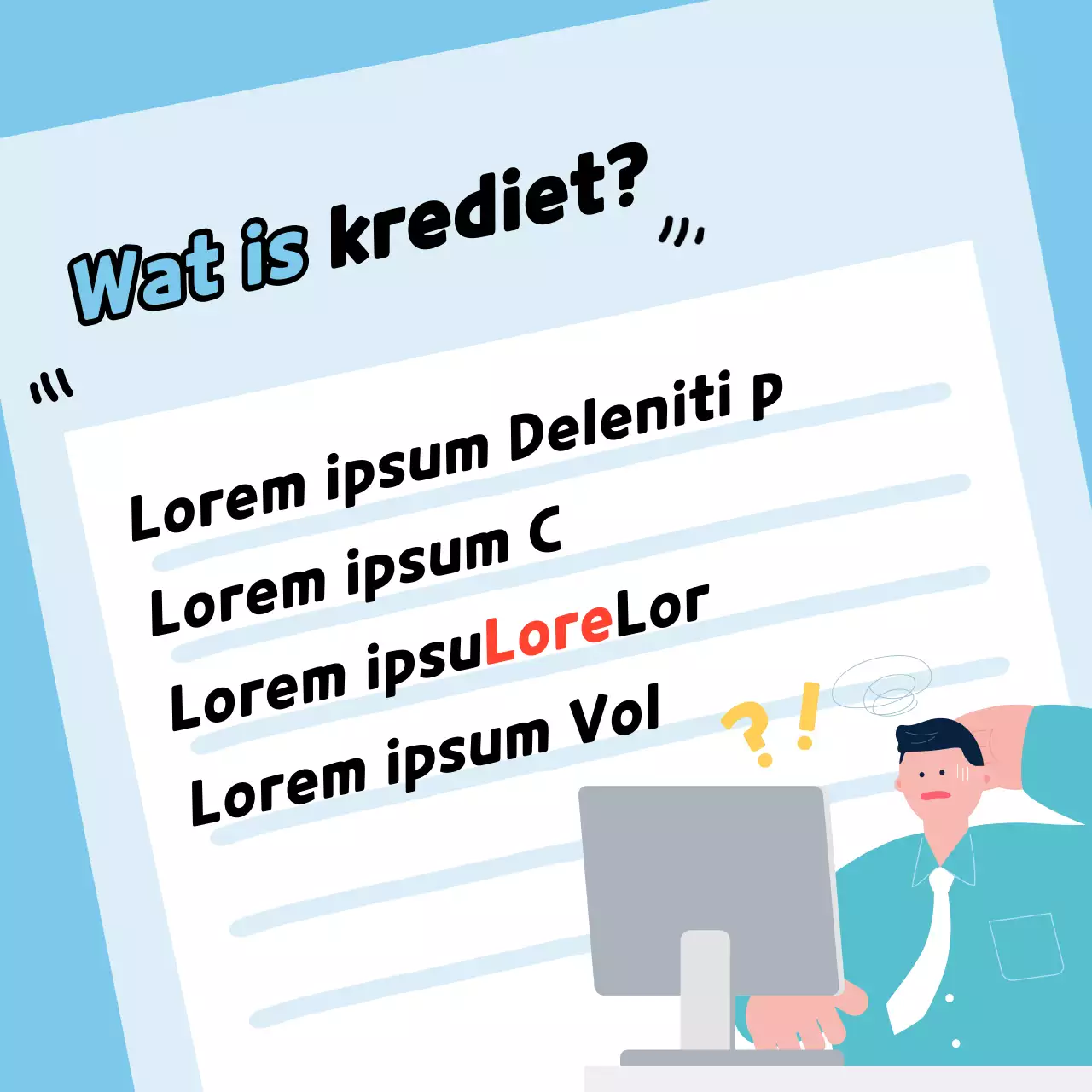 Eenvoudige, lichtblauwe informatie over het beheer van je kredietscore