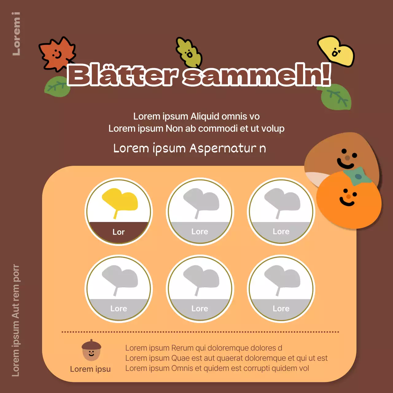 Gelbe und braune gemütliche Herbstbriefmarke Anzeige