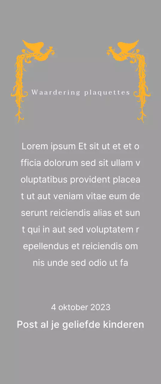 Bedankbord met moederdagthema en feniksillustratie