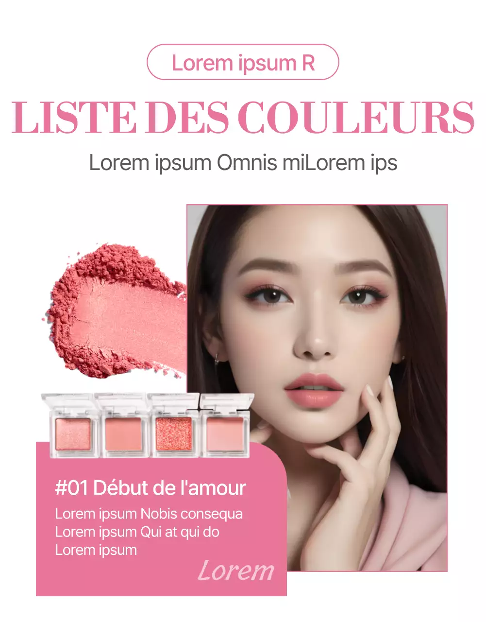 Promouvoir les cosmétiques dans des tons modernes de rose