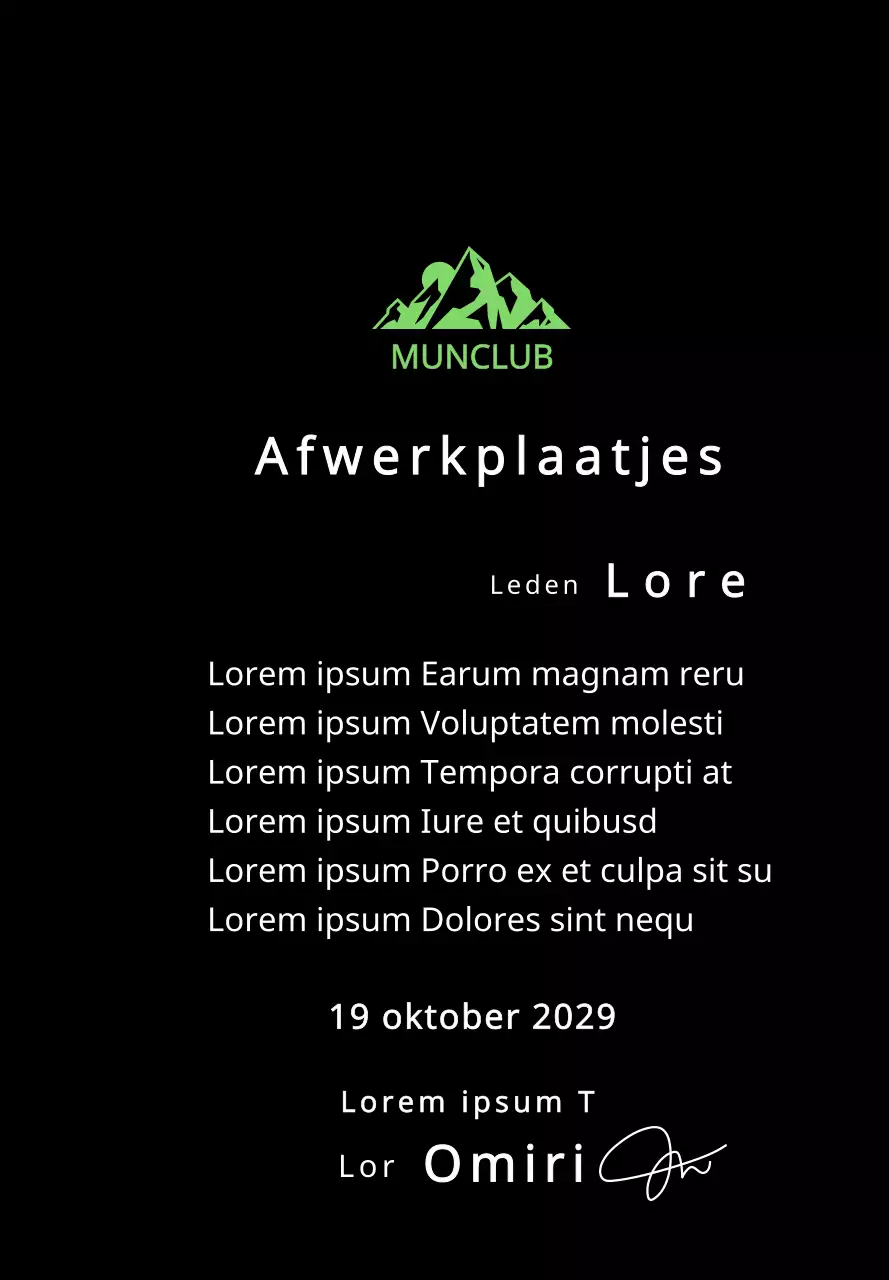 Berg club finisher's plaquette met club logo concept met groene berg illustratie