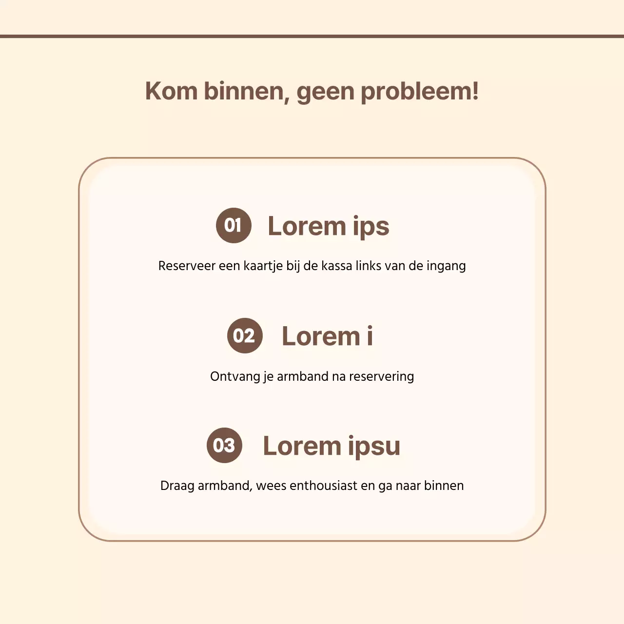 Handleiding voor een eenvoudig centrum met een ivoorkleurige achtergrond